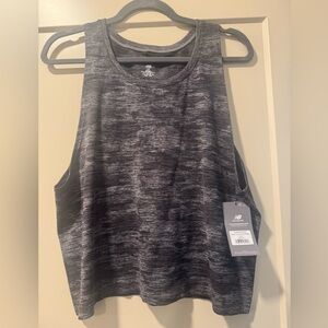 New Balance Women's Black and Gray Muscle Tee